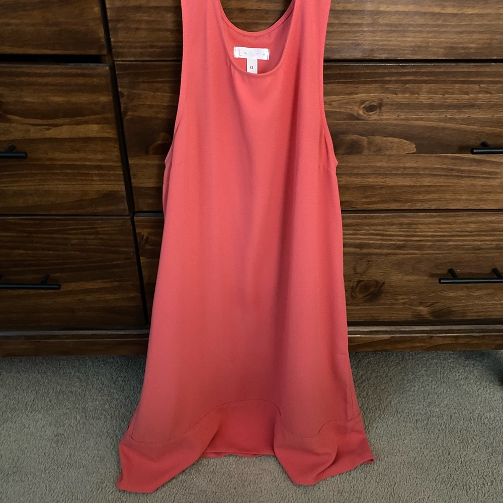 Coral pink shift dress